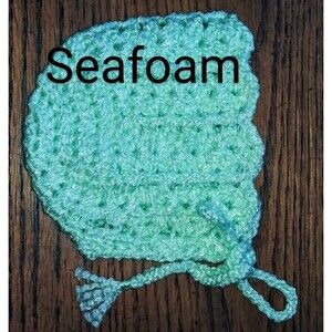 Hat Newborn 3 Months New Leia Allen Handmade Crochet Winter Bonnet Seafoam Blue